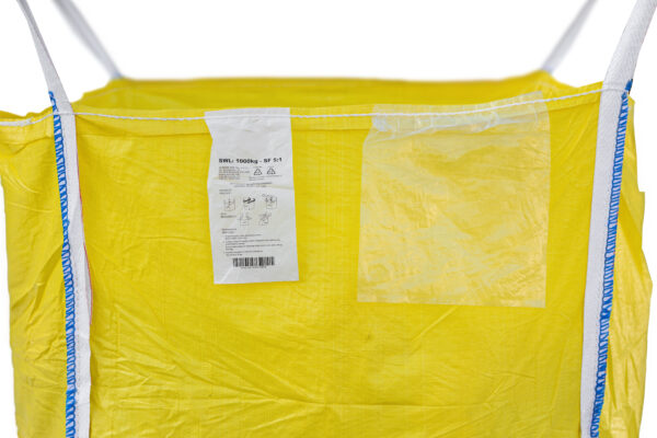 Worek Big Bag otwarty na odpady i gruz, żółty, 90x90x120cm, 160g/m2, nośność 1000kg - obrazek 5