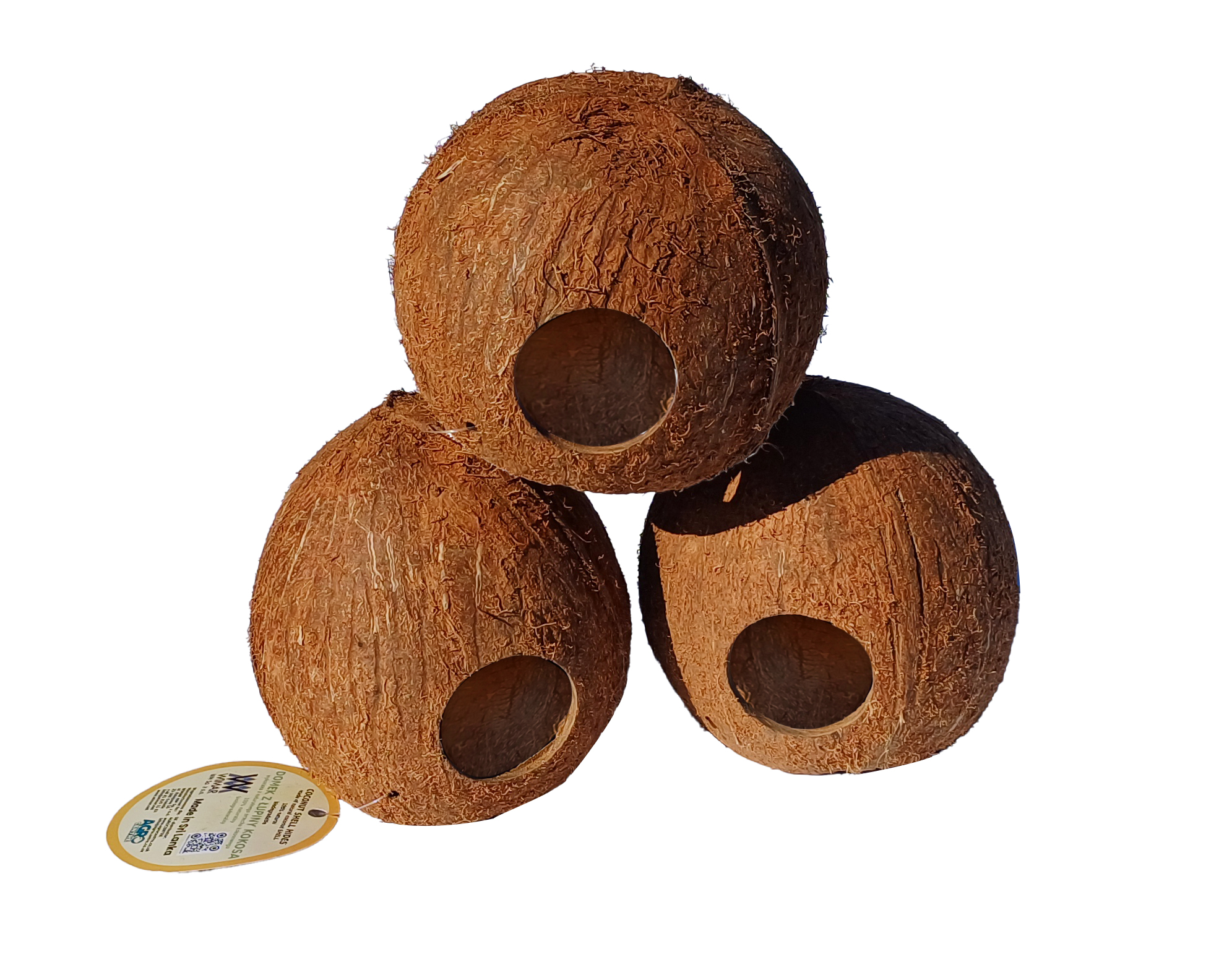 Domek kryjówka z 3/4 łupiny orzecha kokosowego - obrazek 3